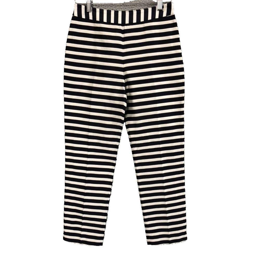 Carolina Herrera Dress Pants Womens 2 Blue White Stripe Nautical Office Teacher